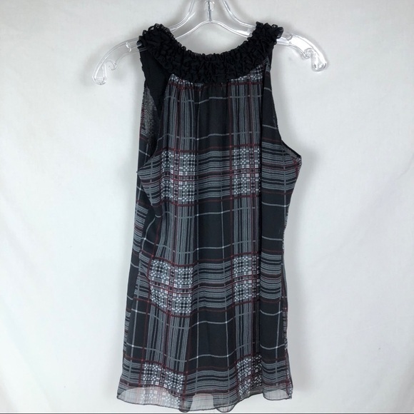 Max Studio Plaid Ruffle Blouse - Picture 4 of 6